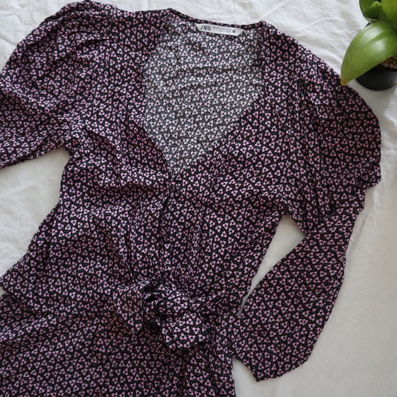 ZARA Printed Purple Jumpsuit - Picture 4 of 8